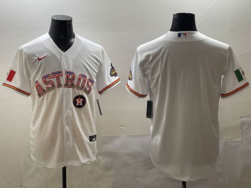 Men Houston Astros Blank White Mexico Game 2025 Nike MLB Jersey style 3